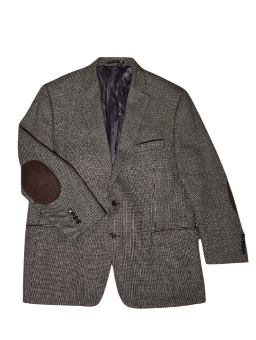 Lauren Ralph Lauren Mens 46 R Wool Sport Coat Blazer Jacket Elbow Patch 2 Button